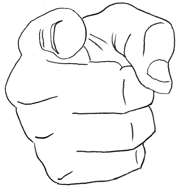 Finger Pointing At You Drawing Sketch Coloring Page